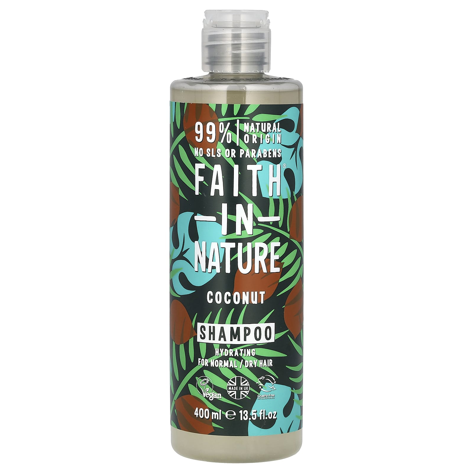 Natural Shampoo for Normal & Dry Hair - Coconut Oil, 99% Natural - Image 1