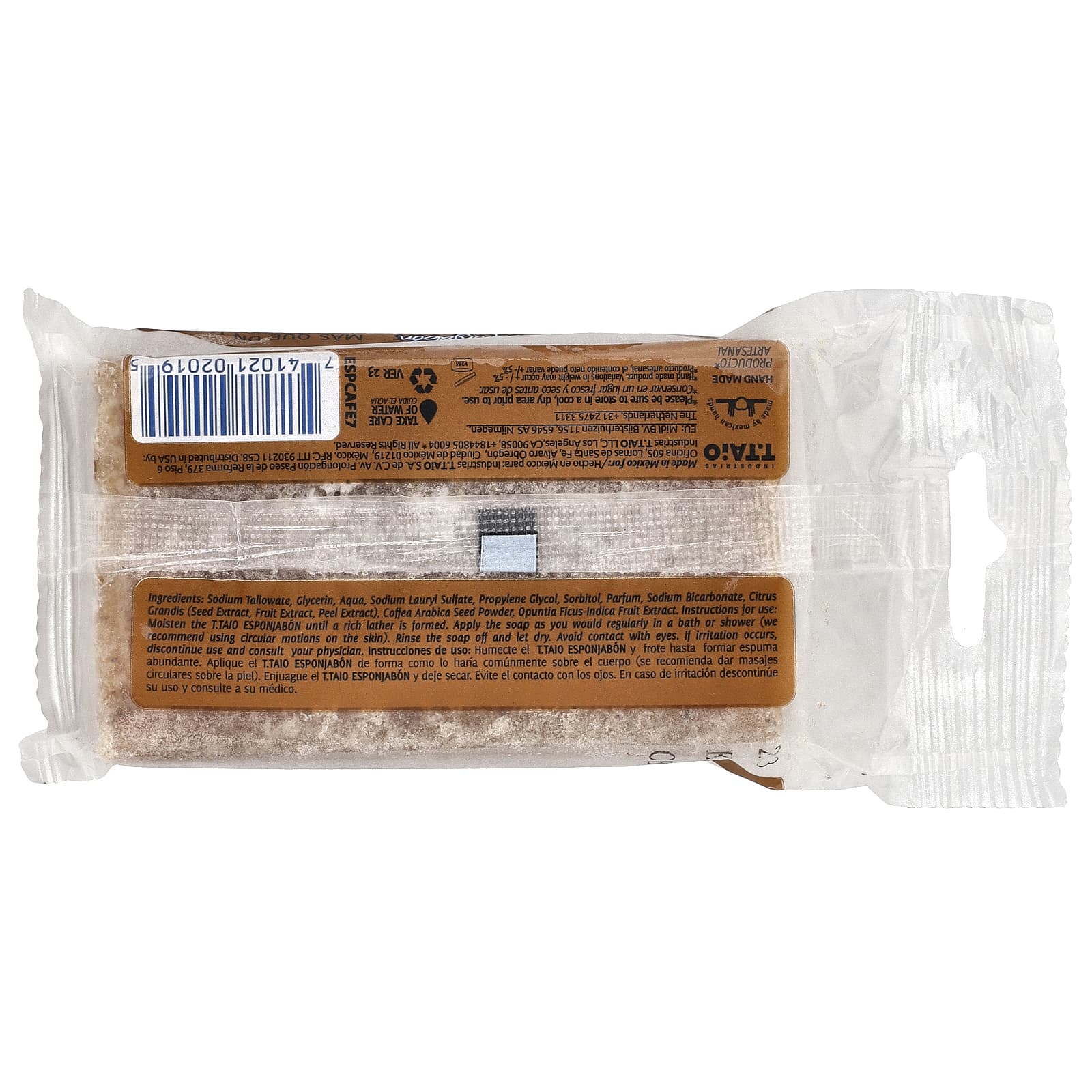 T. Taio, Soap Bar With Sponge Inside, Coffee Circulation Booster, Original, 4.2 oz (120 g) - Image 2