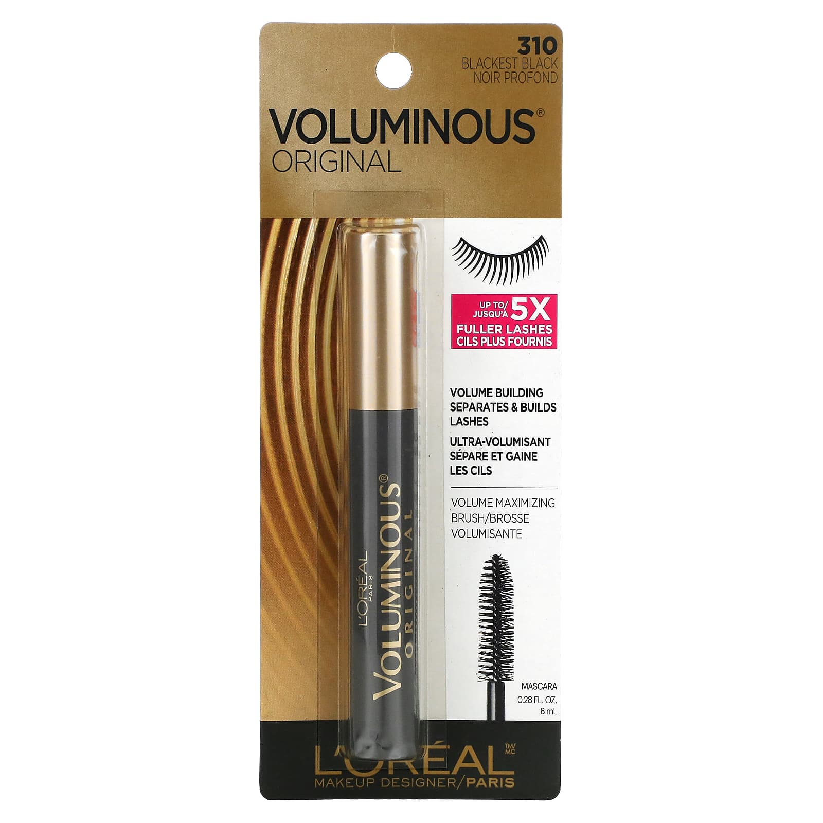 L'Oréal, Voluminous, Original Mascara, 310 Blackest Black, 0.28 fl oz (8 ml) - Image 2