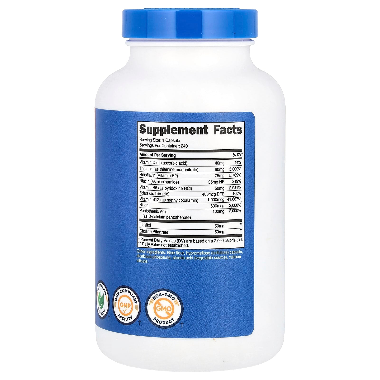 Nutricost, Vitamin B Complex, 462 mg, 240 Capsules - Image 2