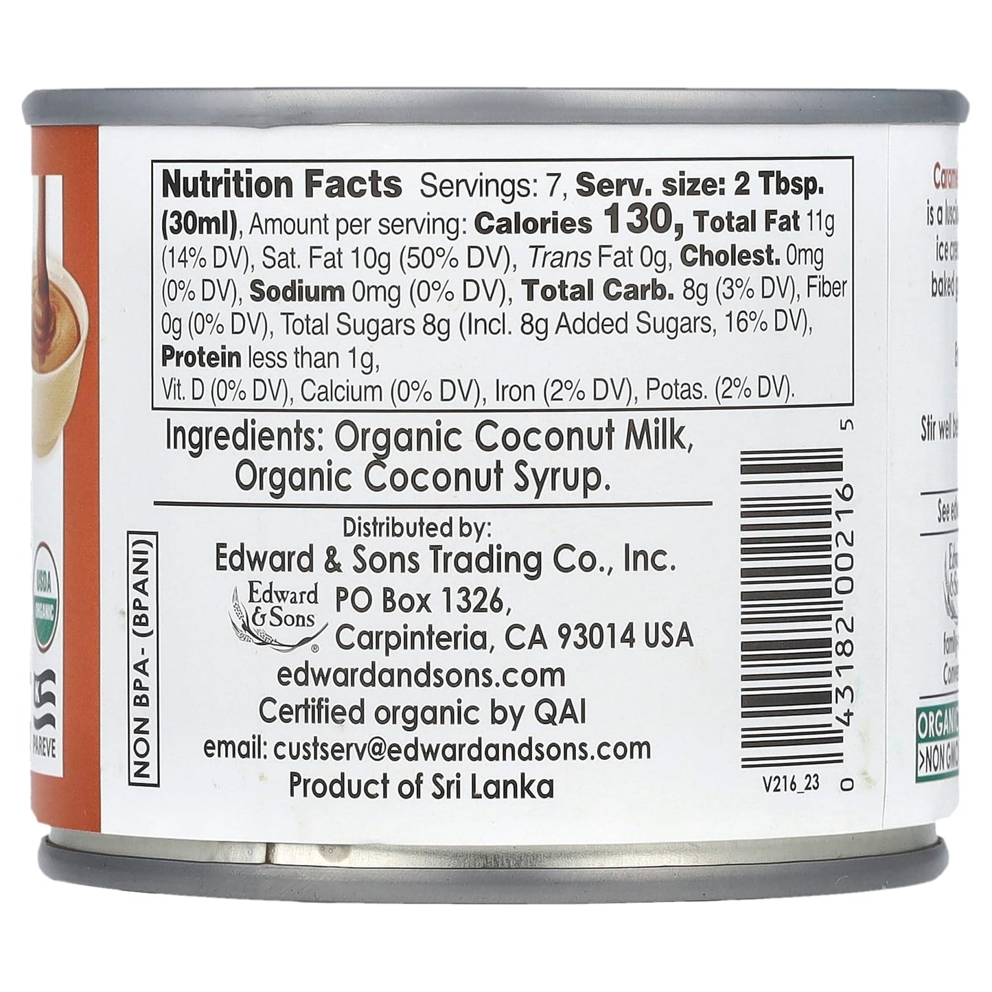 Organic Caramel Sweetened Condensed Coconut Milk by Edward & Sons, 7.4 oz - Image 2