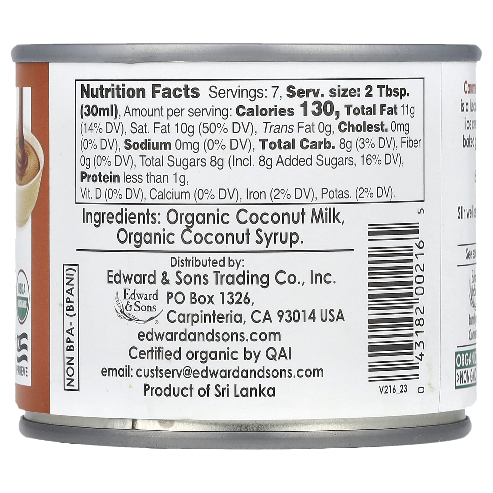 Organic Caramel Sweetened Condensed Coconut Milk by Edward & Sons, 7.4 oz - Image 2