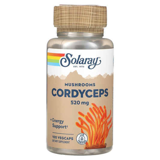 Solaray, Cordyceps Mushrooms, 520 mg, 100 VegCaps - Image 1
