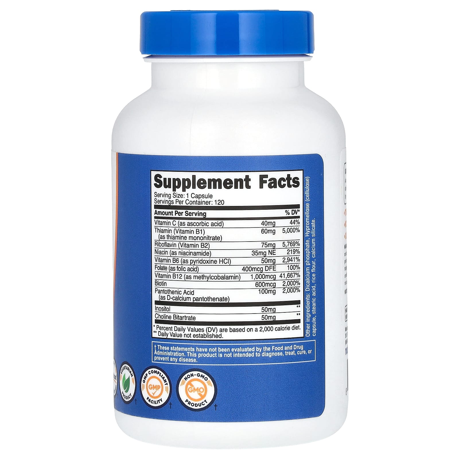 Nutricost, Vitamin B Complex, 462 mg, 120 Capsules - Image 2