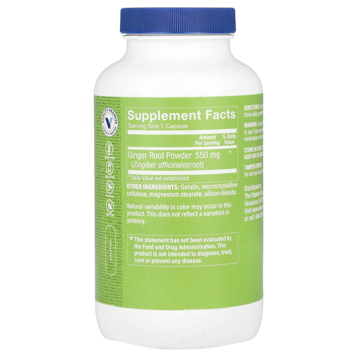 The Vitamin Shoppe, Ginger Root, 550 mg, 300 Capsules
