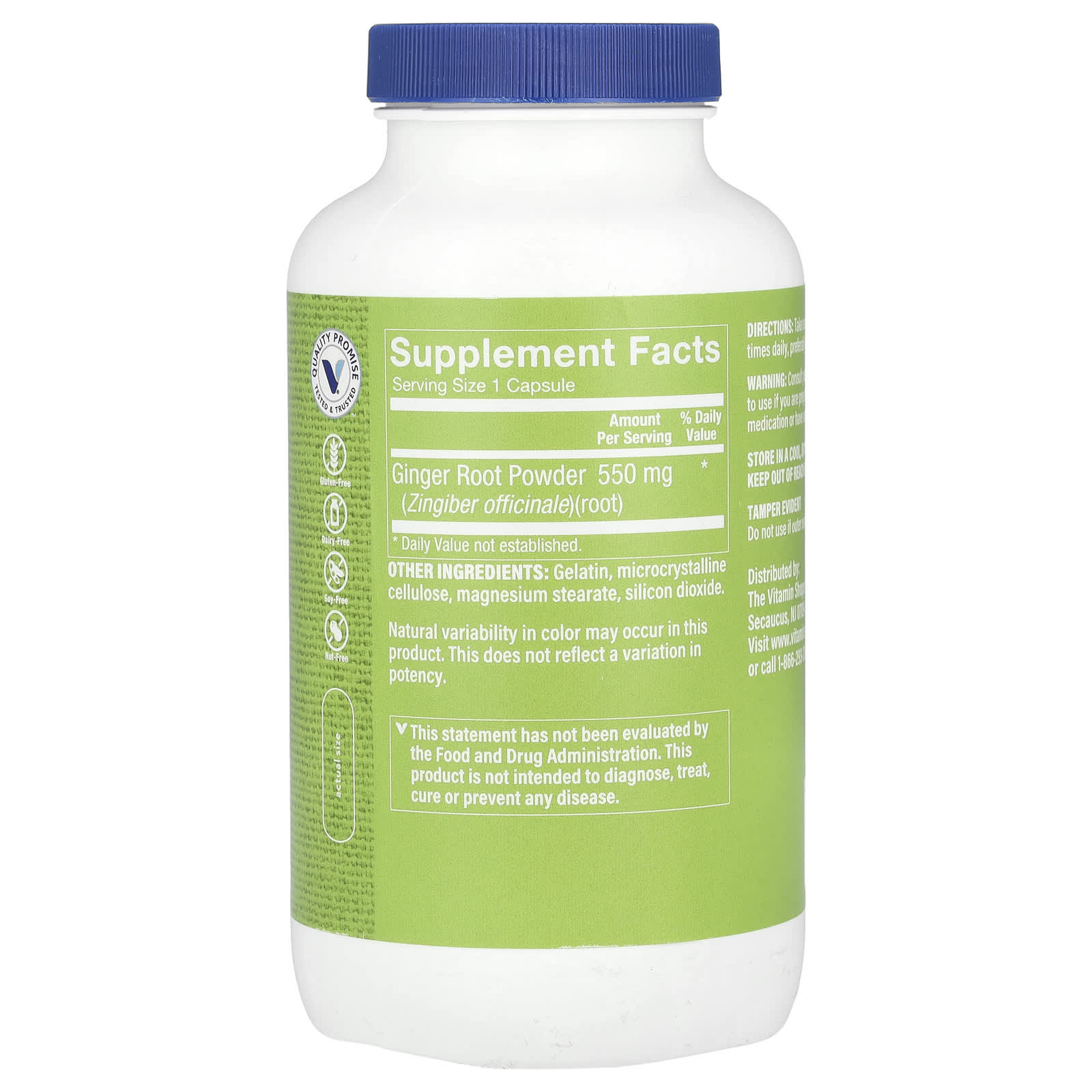 The Vitamin Shoppe, Ginger Root, 550 mg, 300 Capsules