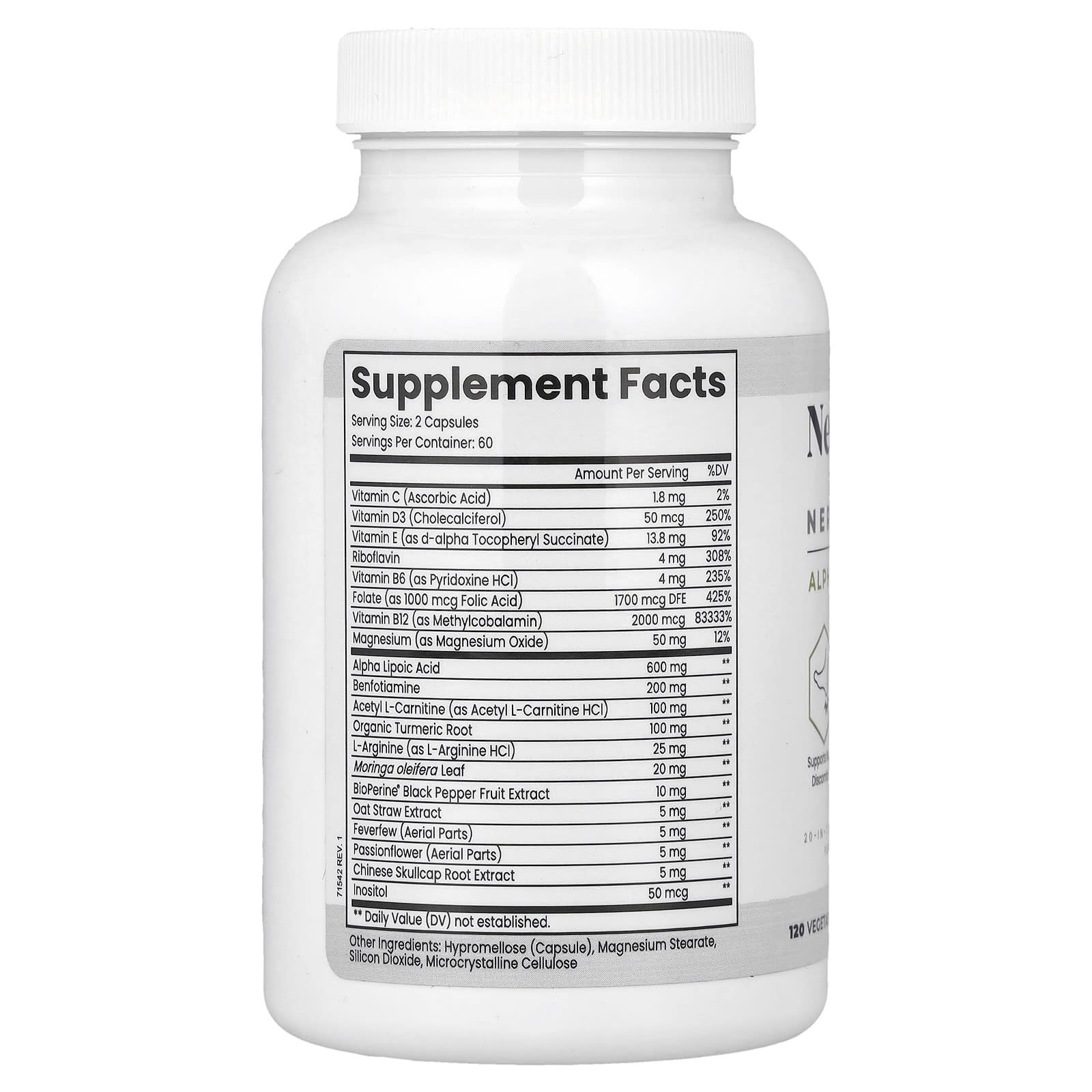 Zen Nutrients, NeuraZenx®, Nerve Support, 120 Vegetable Capsules