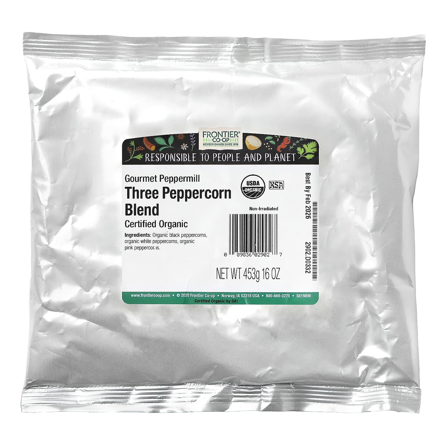 Organic 3 Pepper Peppermill Blend - 16 oz (453g) - Image 2