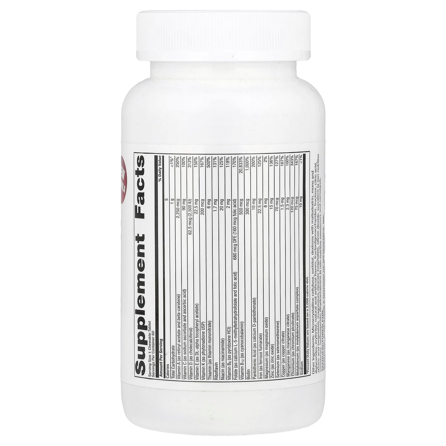 Bariatric Advantage Chewable High ADEK Multi with Iron, 60 Tablets | Tropical Fruit Flavored - Image 2