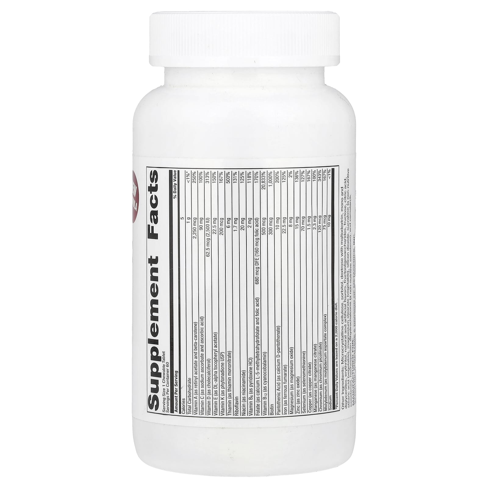 Bariatric Advantage Chewable High ADEK Multi with Iron, 60 Tablets | Tropical Fruit Flavored - Image 2