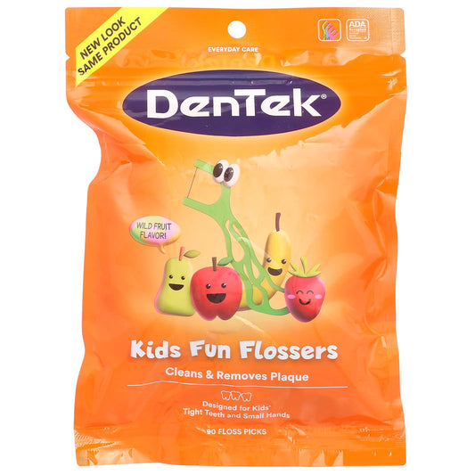 Wild Fruit Kids Flossers by DenTek, 90 Floss Picks, Fun & Easy Oral Care - Image 1
