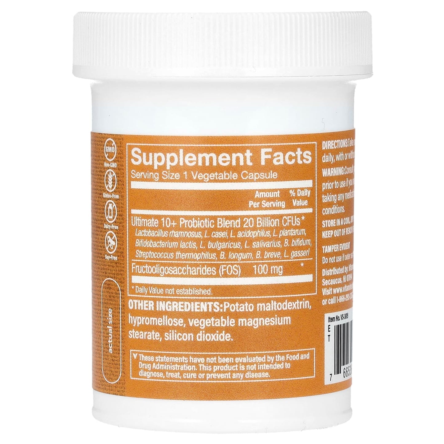The Vitamin Shoppe, Ultimate 10+ Probiotics, 20 Billion CFU, 60 Vegetable Capsules - Image 2