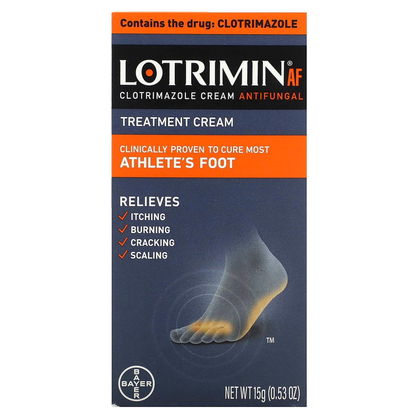 Lotrimin, Athlete's Foot Antifungal Cream, 0.53 oz (15 g) - Image 1