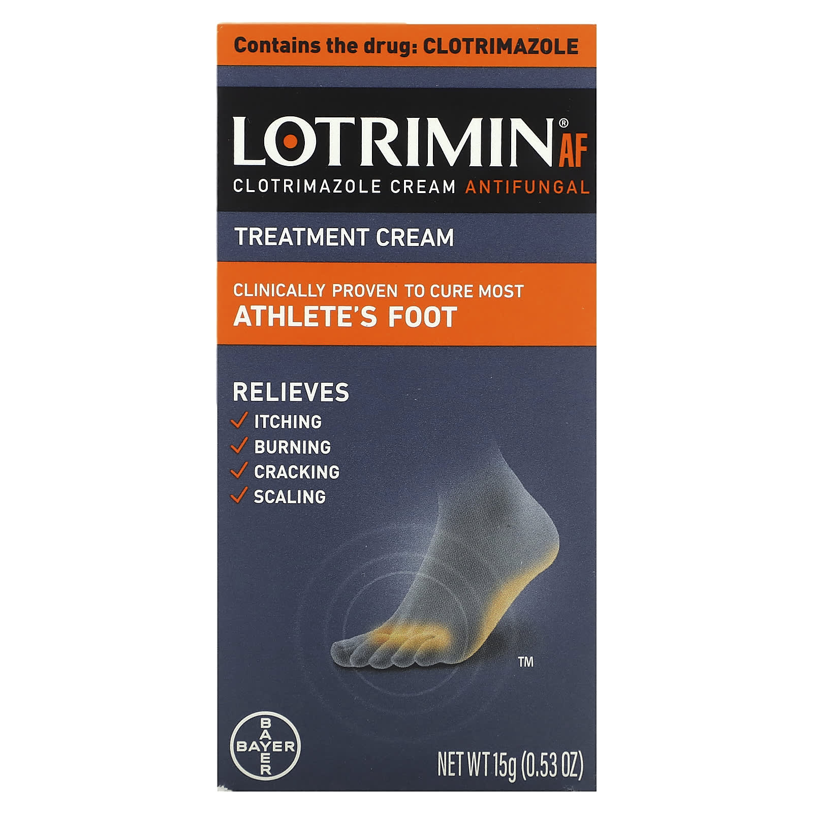 Lotrimin, Athlete's Foot Antifungal Cream, 0.53 oz (15 g) - Image 1