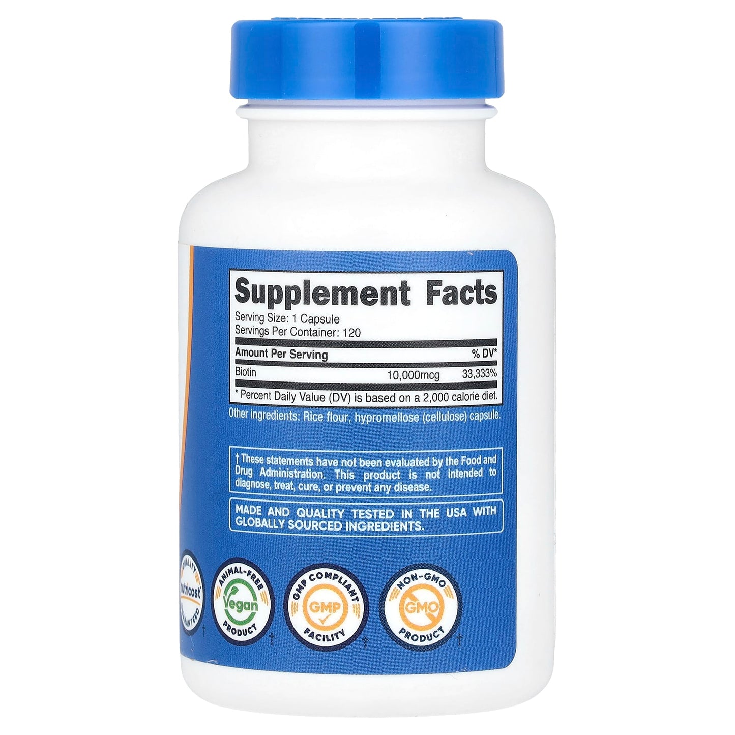 Nutricost, Biotin, 10,000 mcg, 120 Capsules - Image 2