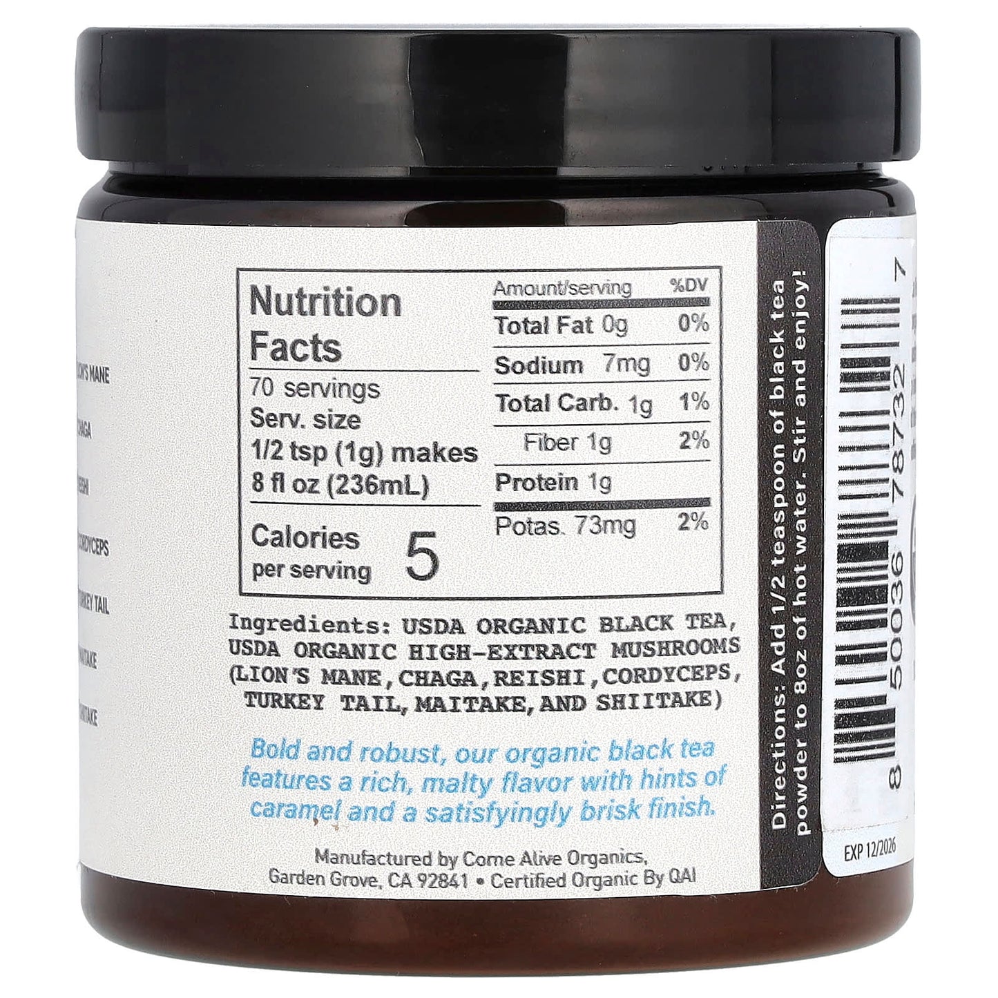 LA Republica, Instant Mushroom Black Tea, 2.5 oz (70 g) - Image 2