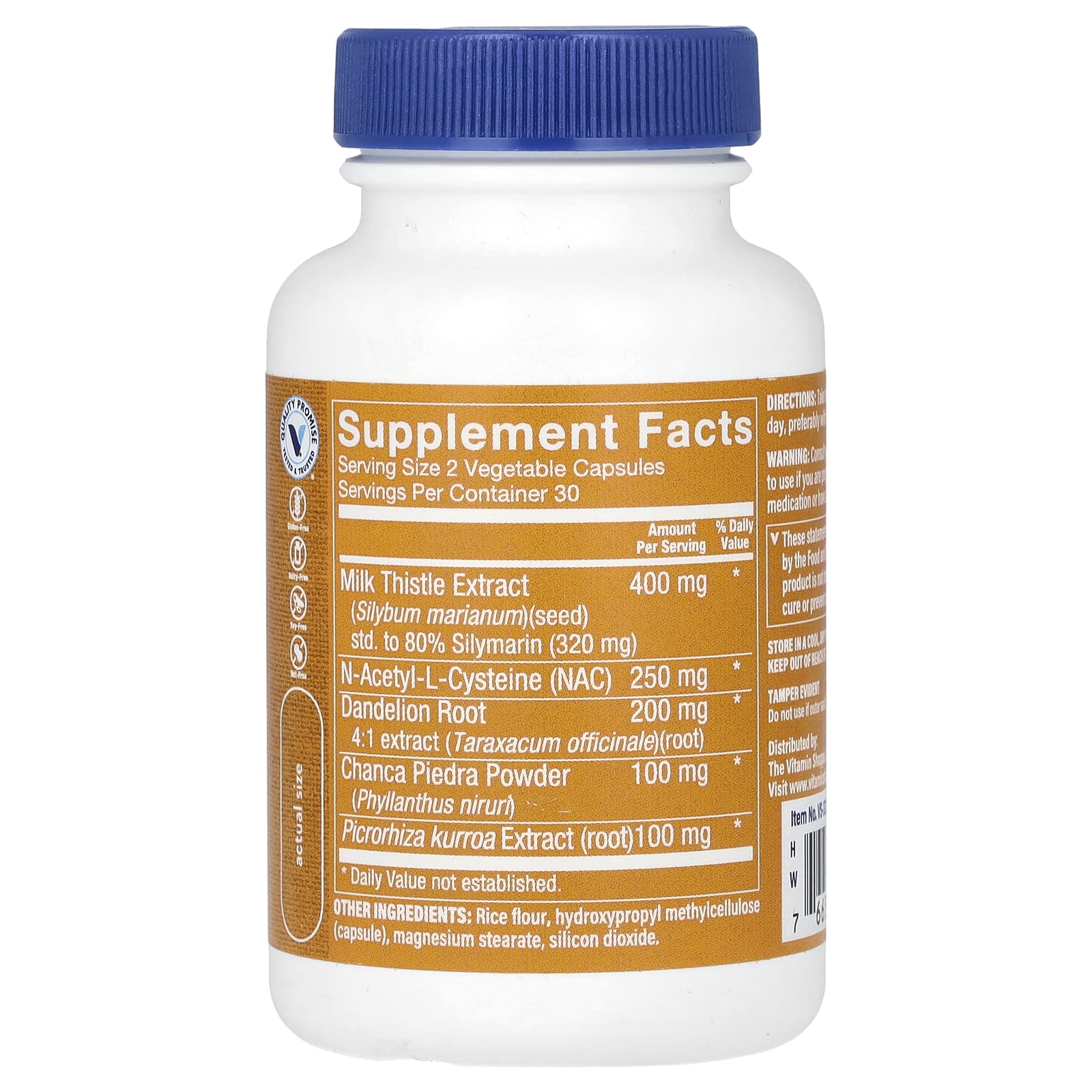 The Vitamin Shoppe, Liver Cleanse, 60 Vegetable Capsules - Image 2