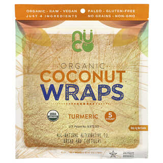 Organic Coconut Wraps by NUCO - Turmeric, 5 Count, 2.47 oz