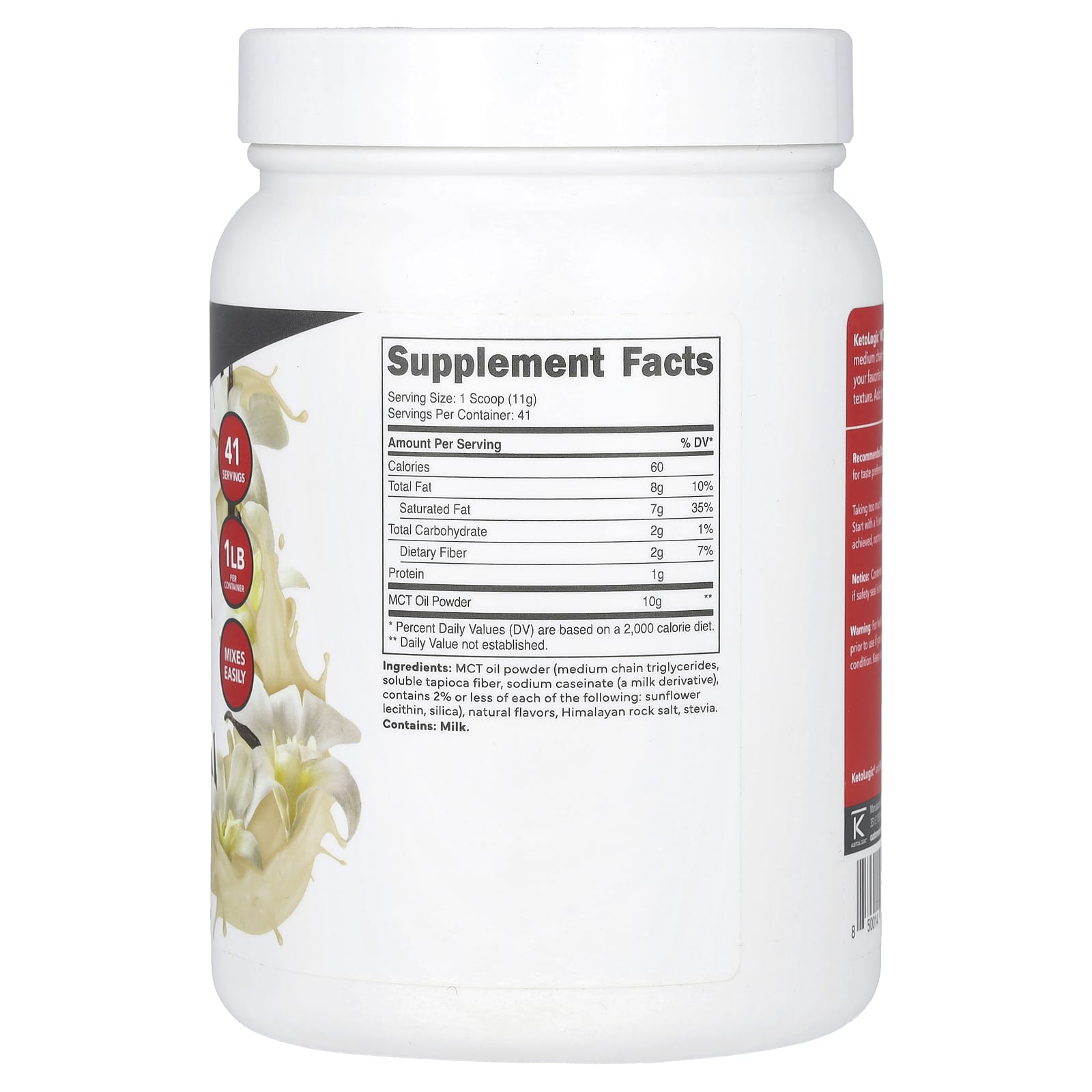 KetoLogic, MCT Oil Powder, French Vanilla, 16.2 oz (454 g)