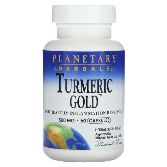 Planetary Herbals, Turmeric Gold™, 500 mg, 60 Capsules - Image 1