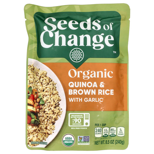 Seeds of Change, Organic Quinoa & Brown Rice With Garlic, 8.5 oz (240 g) - Image 1