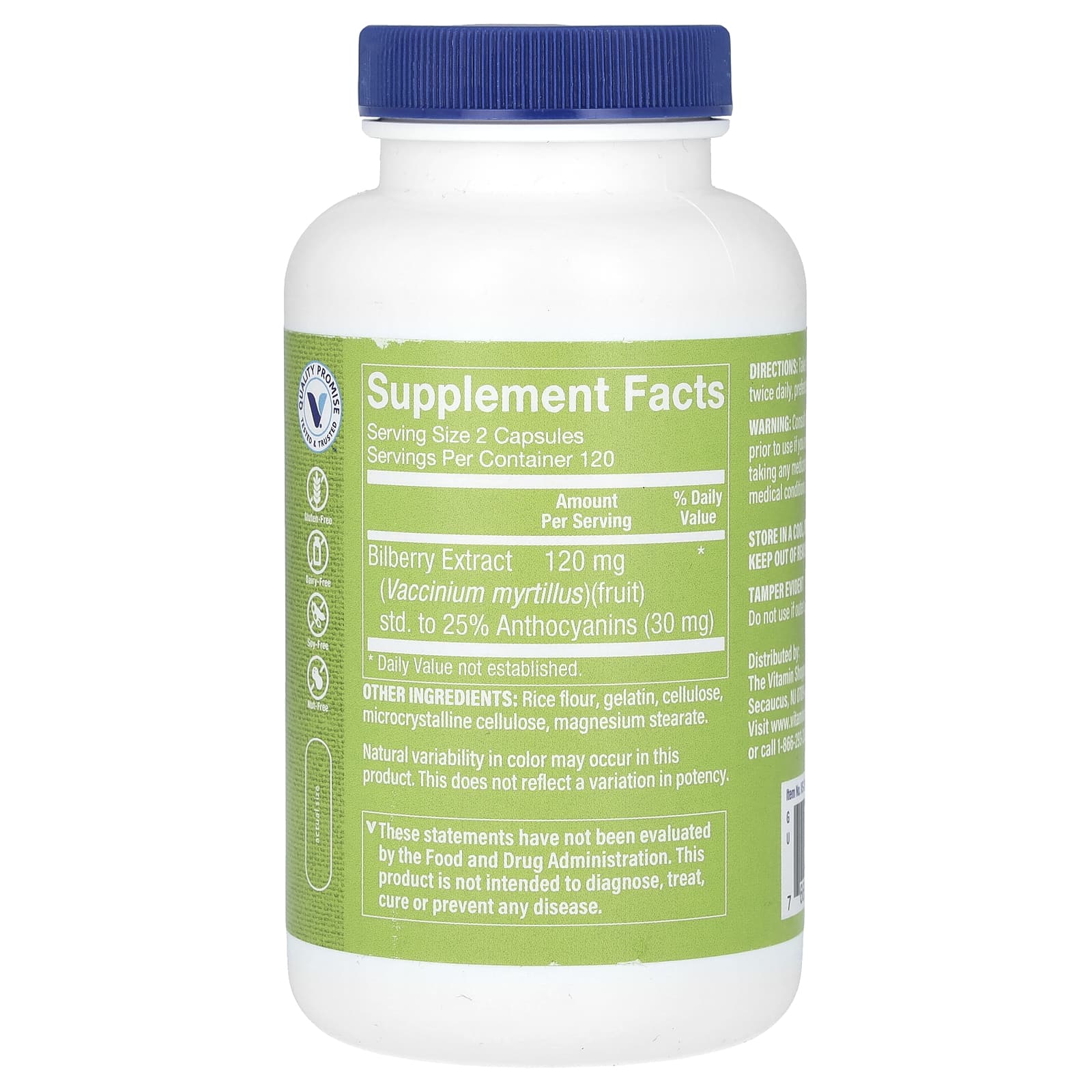 The Vitamin Shoppe, Bilberry Extract, 240 Capsules (60 mg per Capsule) - Image 2