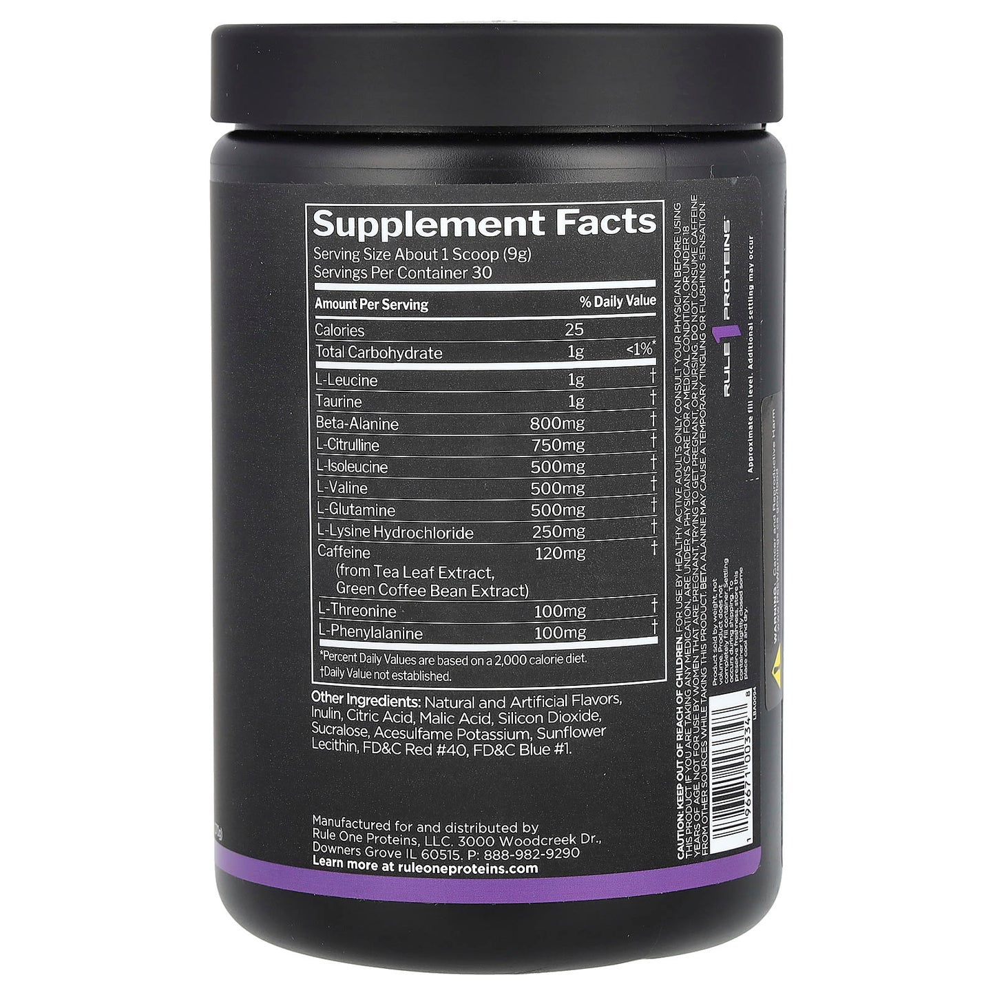 Rule One Proteins, Energized Amino, Grape, 9.52 oz (270 g) - Image 2
