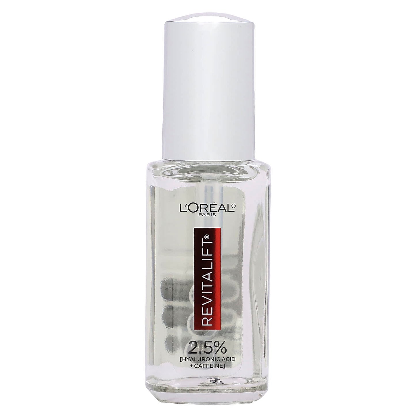 L'Oréal, Revitalift Derm Intensives, 2.5 % [Hyaluronic Acid + Caffeine] Eye Serum, Fragrance Free, 0.67 fl oz (20 ml) - Image 1