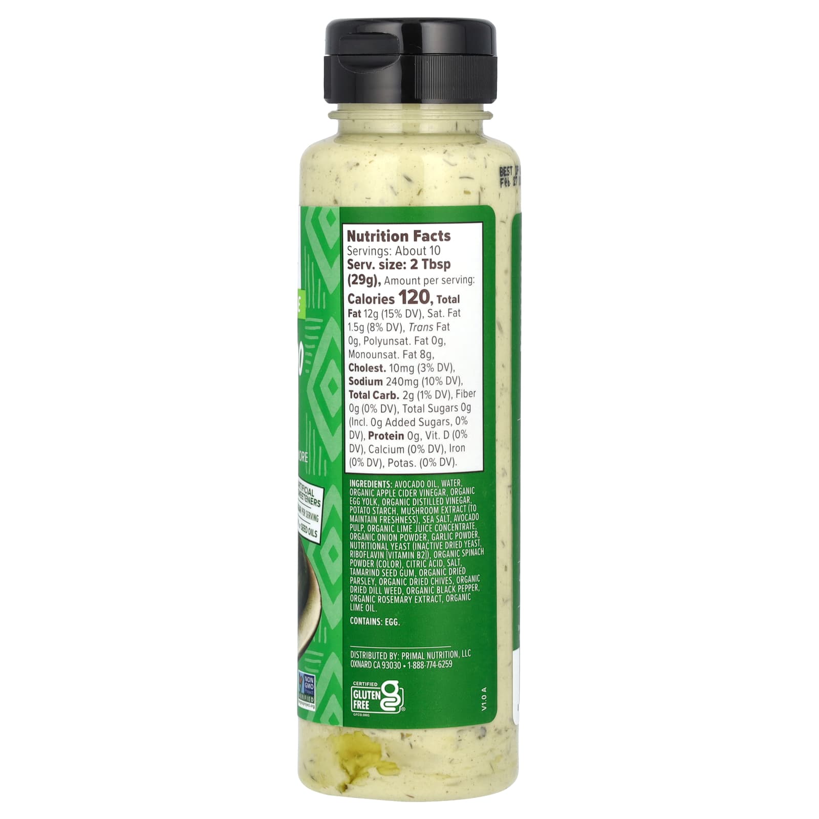 Primal Kitchen, Dipping Sauce Made With Avocado Oil, Avocado Lime, 10 oz (283 g) - Image 2