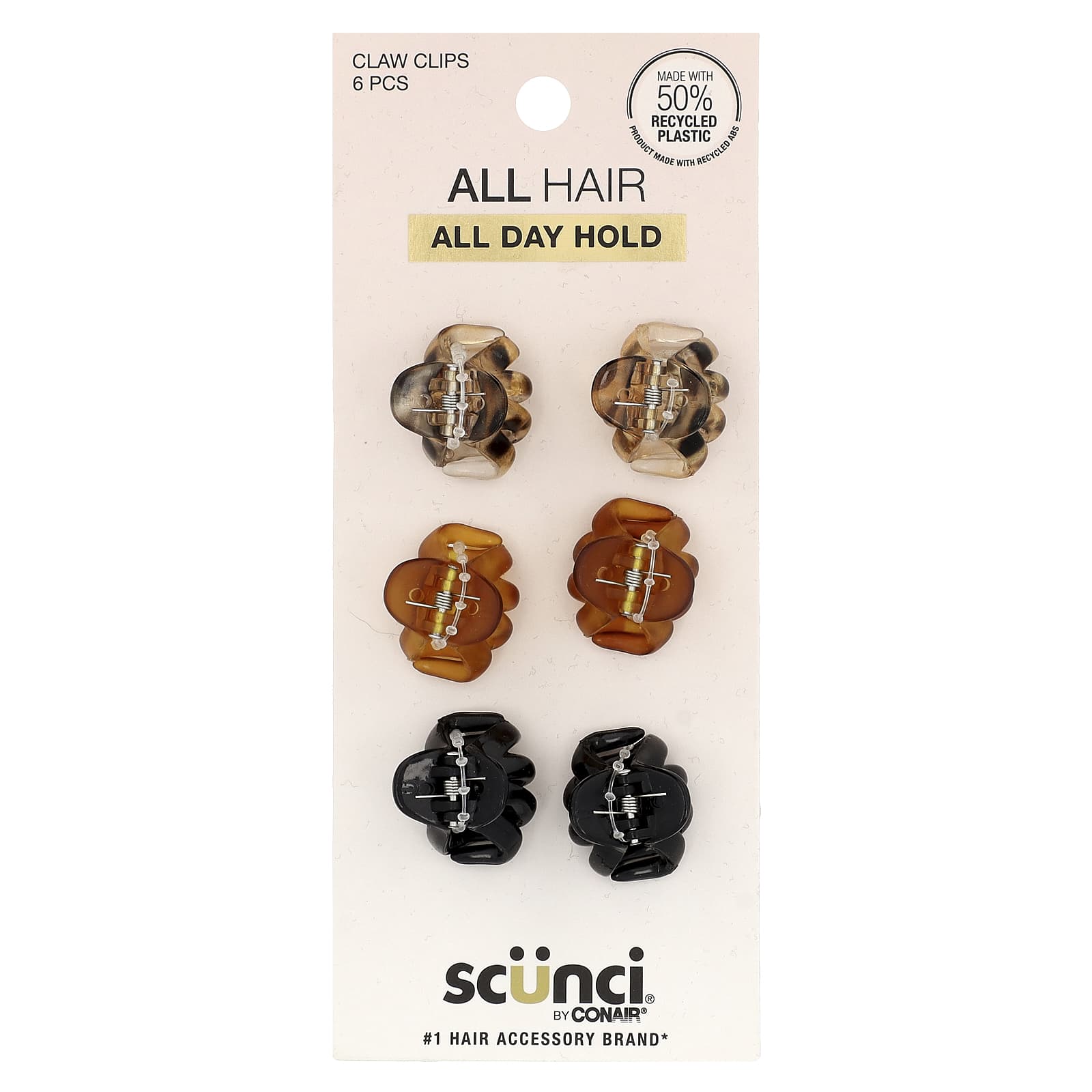 Scunci, Mini Octopus Claw Clips, 6 Pieces - Image 1