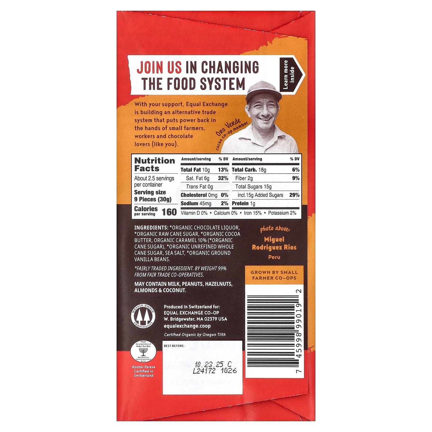 Rich Organic Dark Chocolate with Caramel Crunch - Fair Trade, 55% Cacao - Image 2