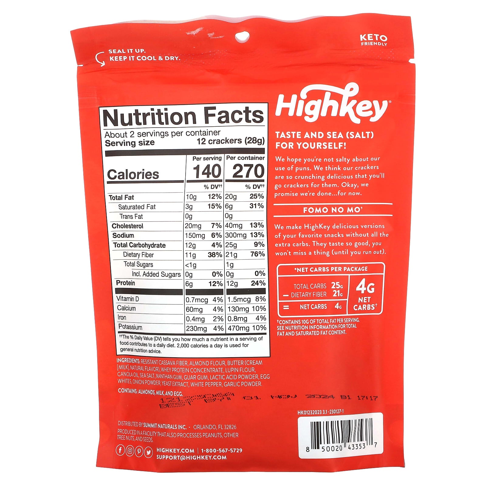 HighKey Almond Flour Crackers with Sea Salt | Gluten-Free & Keto - Image 2