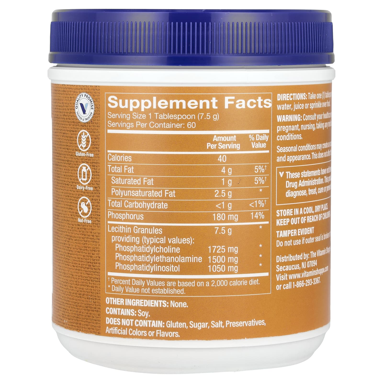 The Vitamin Shoppe, Lecithin Granules, 16 oz (454 g)