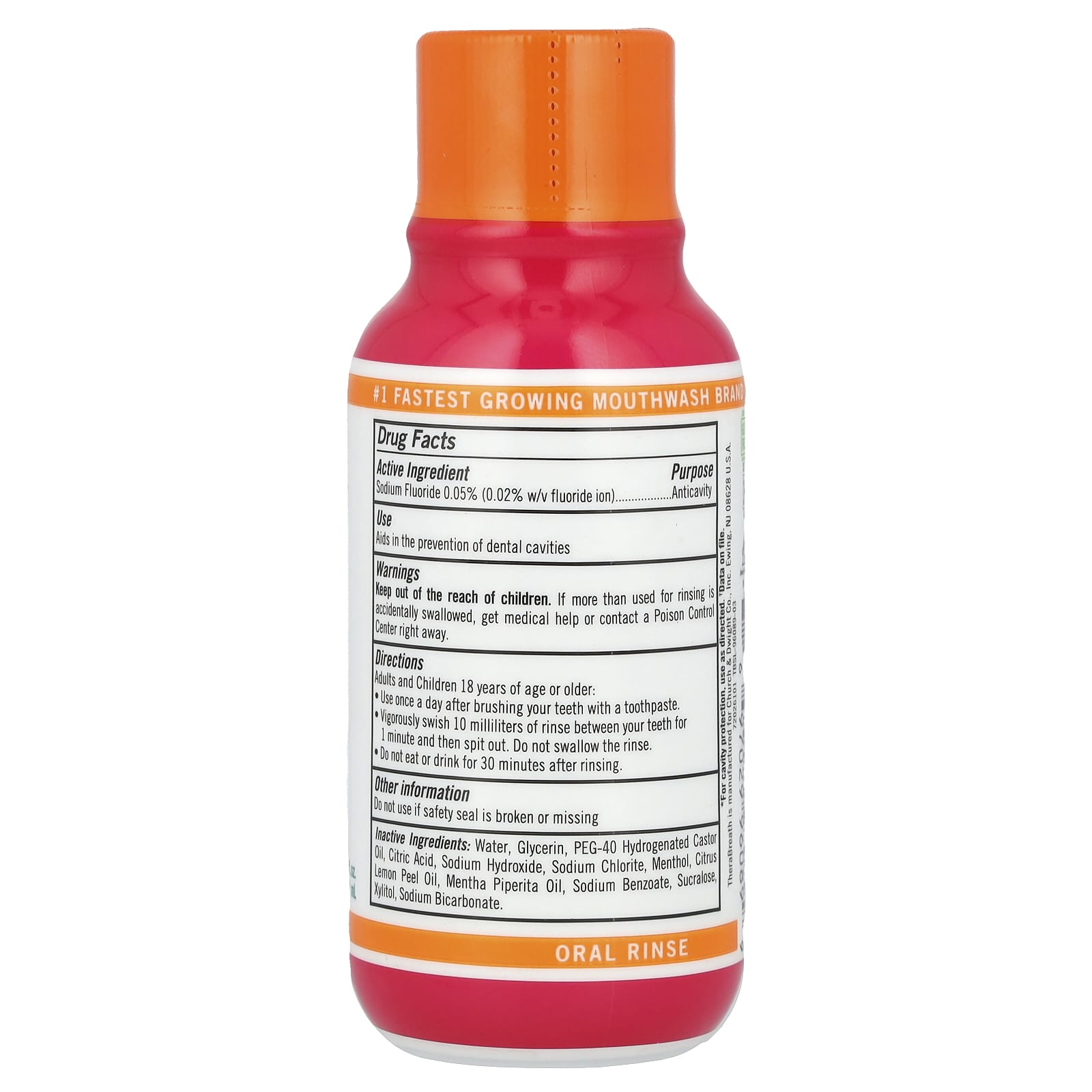 TheraBreath, Anticavity Oral Rinse, Sparkle Mint, 3 fl oz (88.7 ml) - Image 2