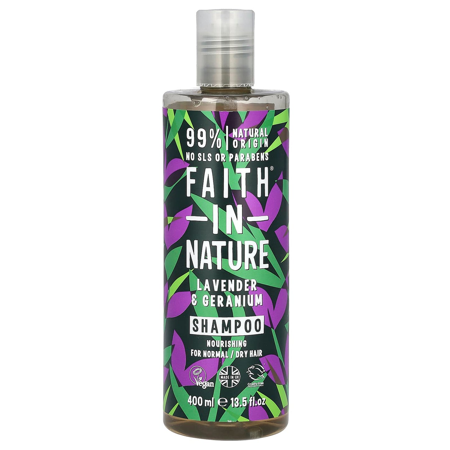 Faith in Nature Lavender & Geranium SLS-Free Shampoo, 13.5 fl oz - Image 1