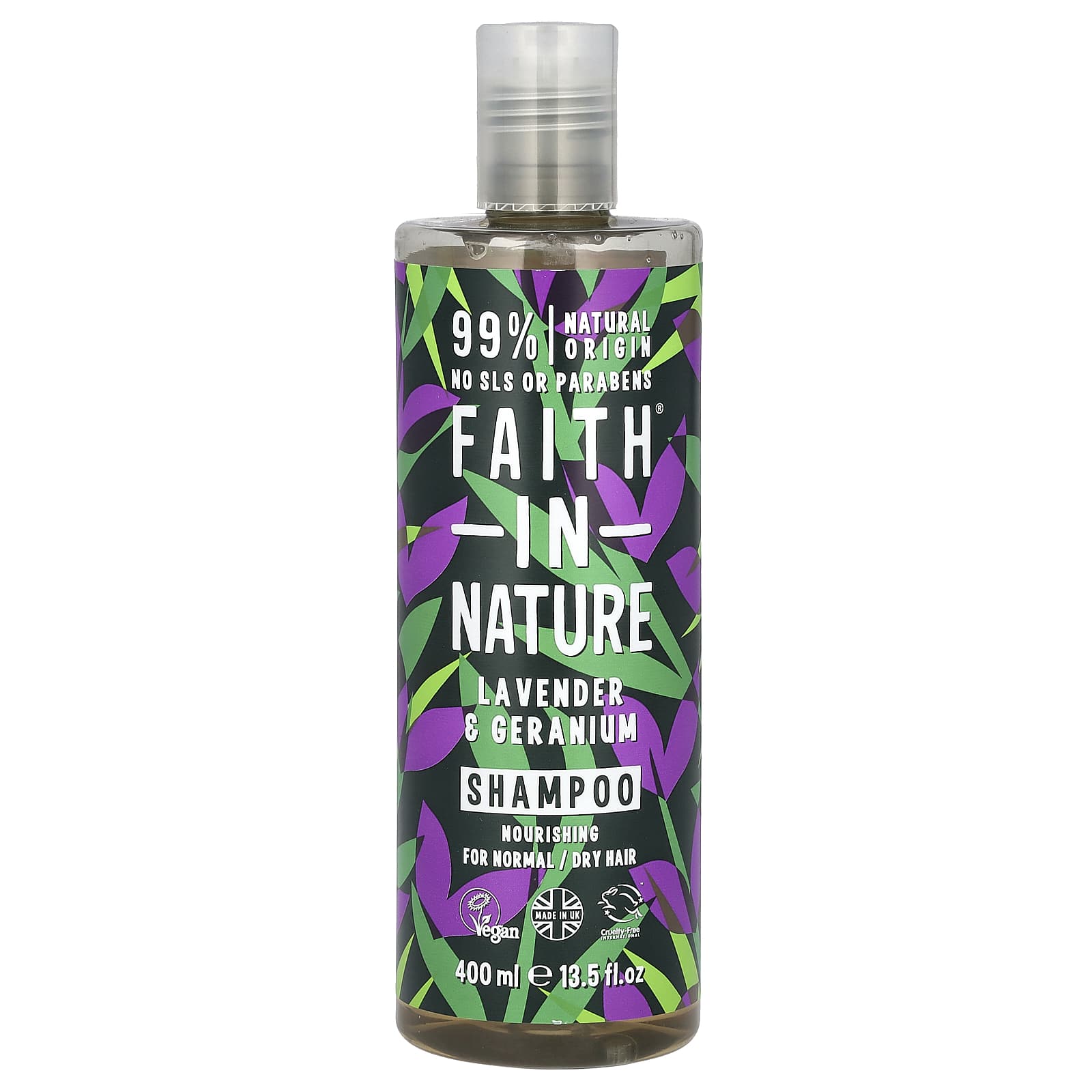 Faith in Nature Lavender & Geranium SLS-Free Shampoo, 13.5 fl oz - Image 1