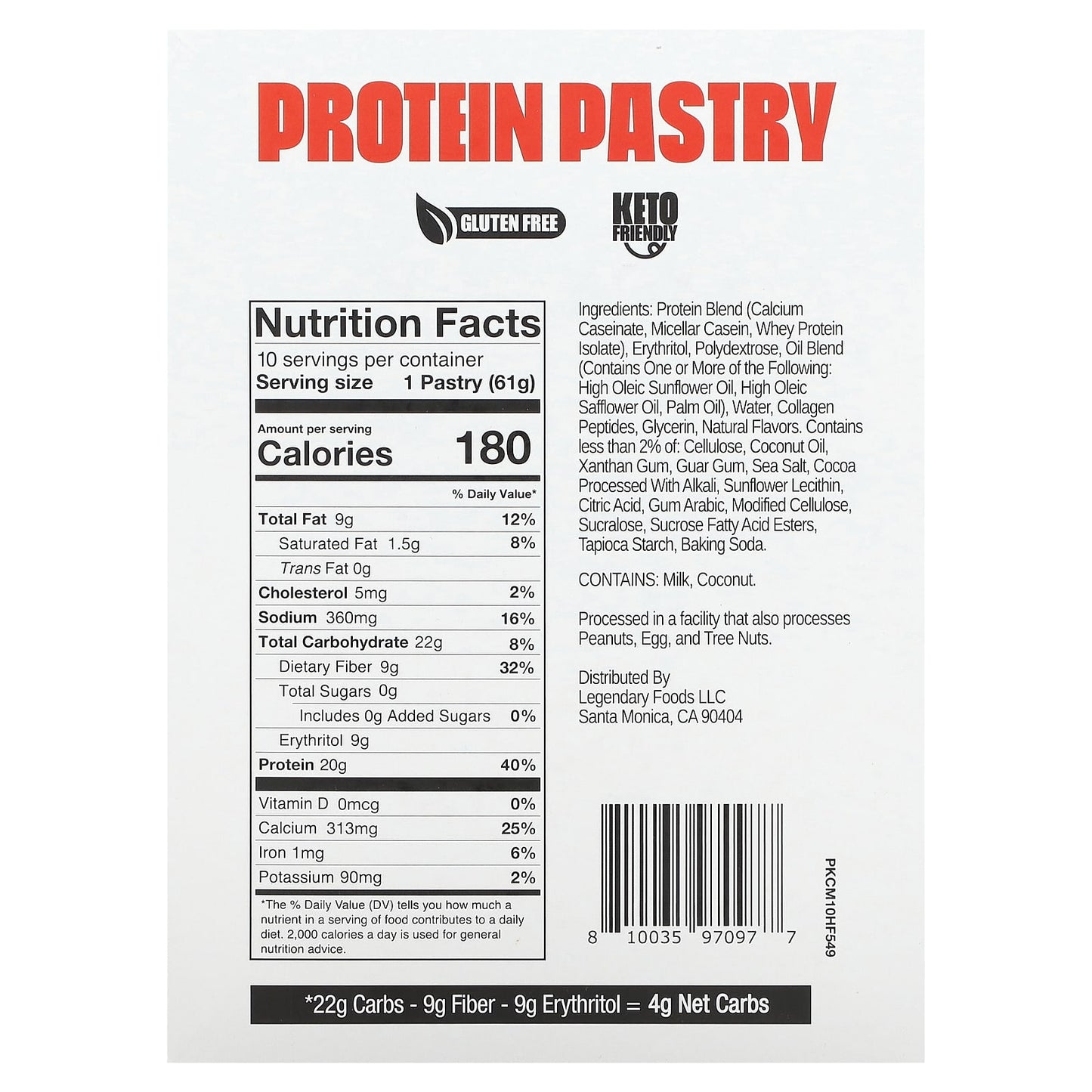 Legendary Foods, Protein Pastry, Hot Fudge Sundae, 10 Pack, 2.2 oz (61 g) Each - Image 2