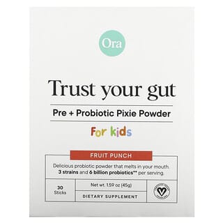 Ora Organic Probiotics for Kids - Fruit Punch Powder, 6 Billion CFU, 30 Sticks