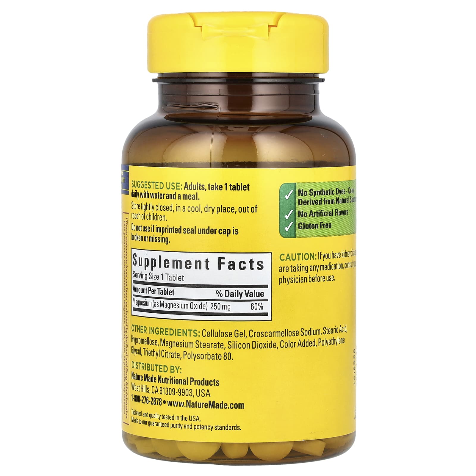 Nature Made, Magnesium, 250 mg, 200 Tablets - Image 2