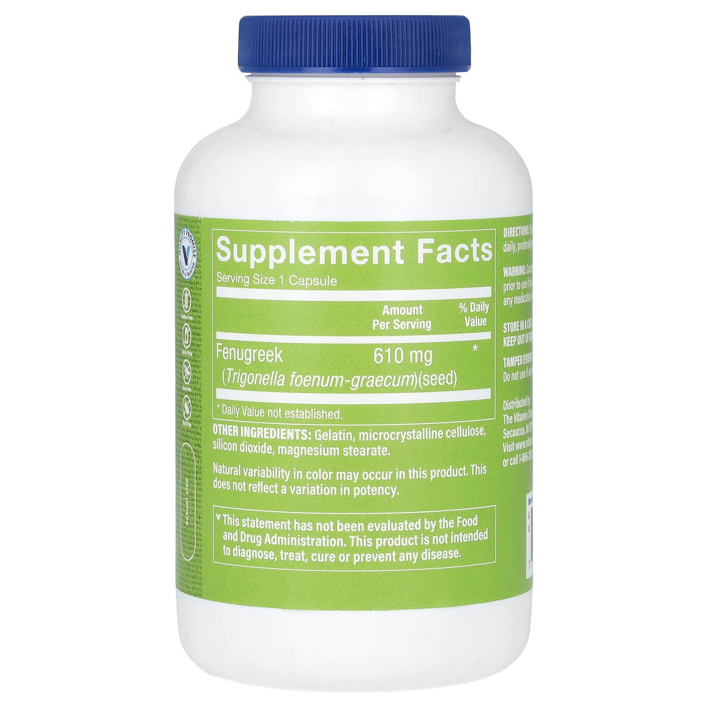 The Vitamin Shoppe, Fenugreek Seed, 610 mg, 200 Capsules - Image 2