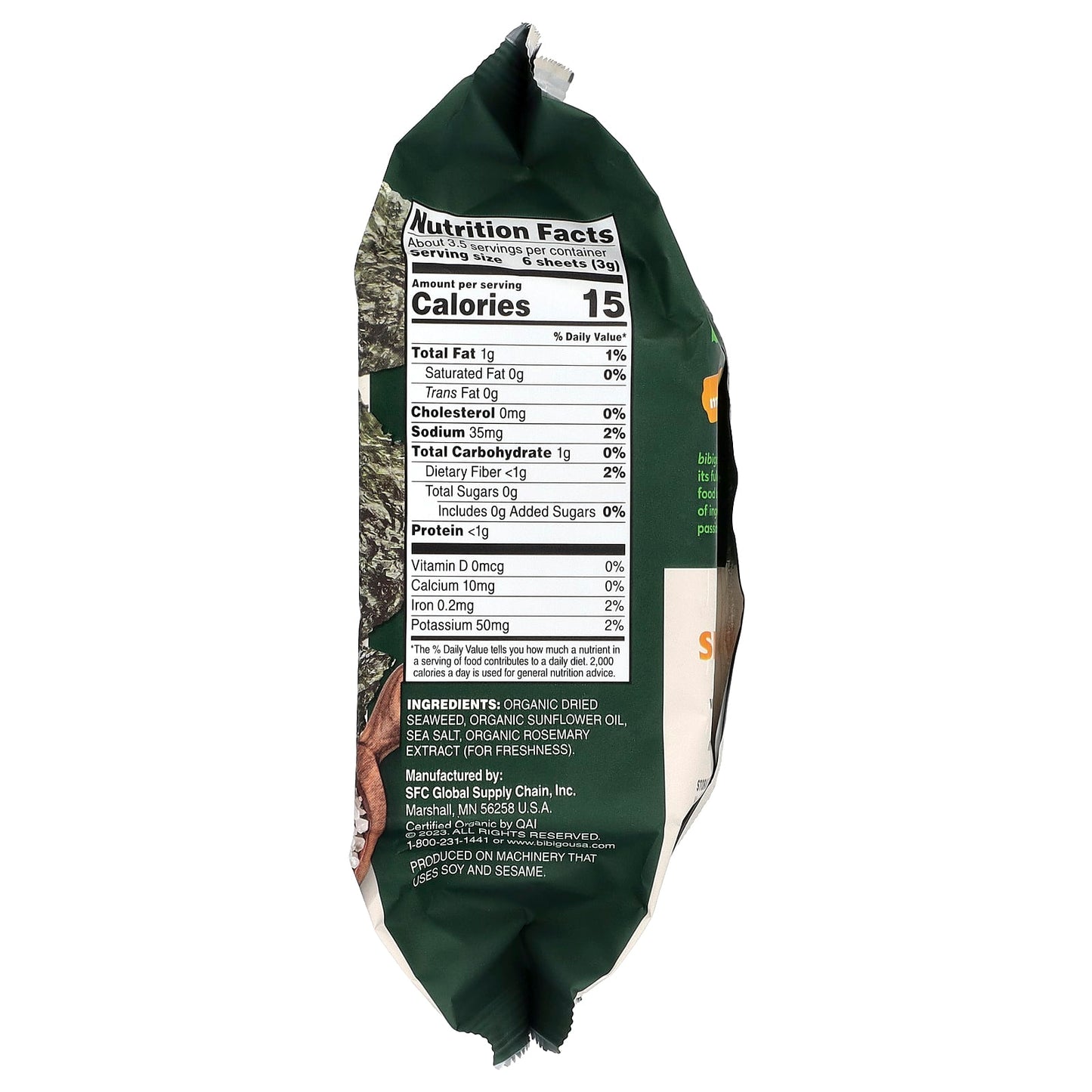 Delicious Bibigo Seaweed Snacks, Organic & Vegan, 0.35 oz - Image 2