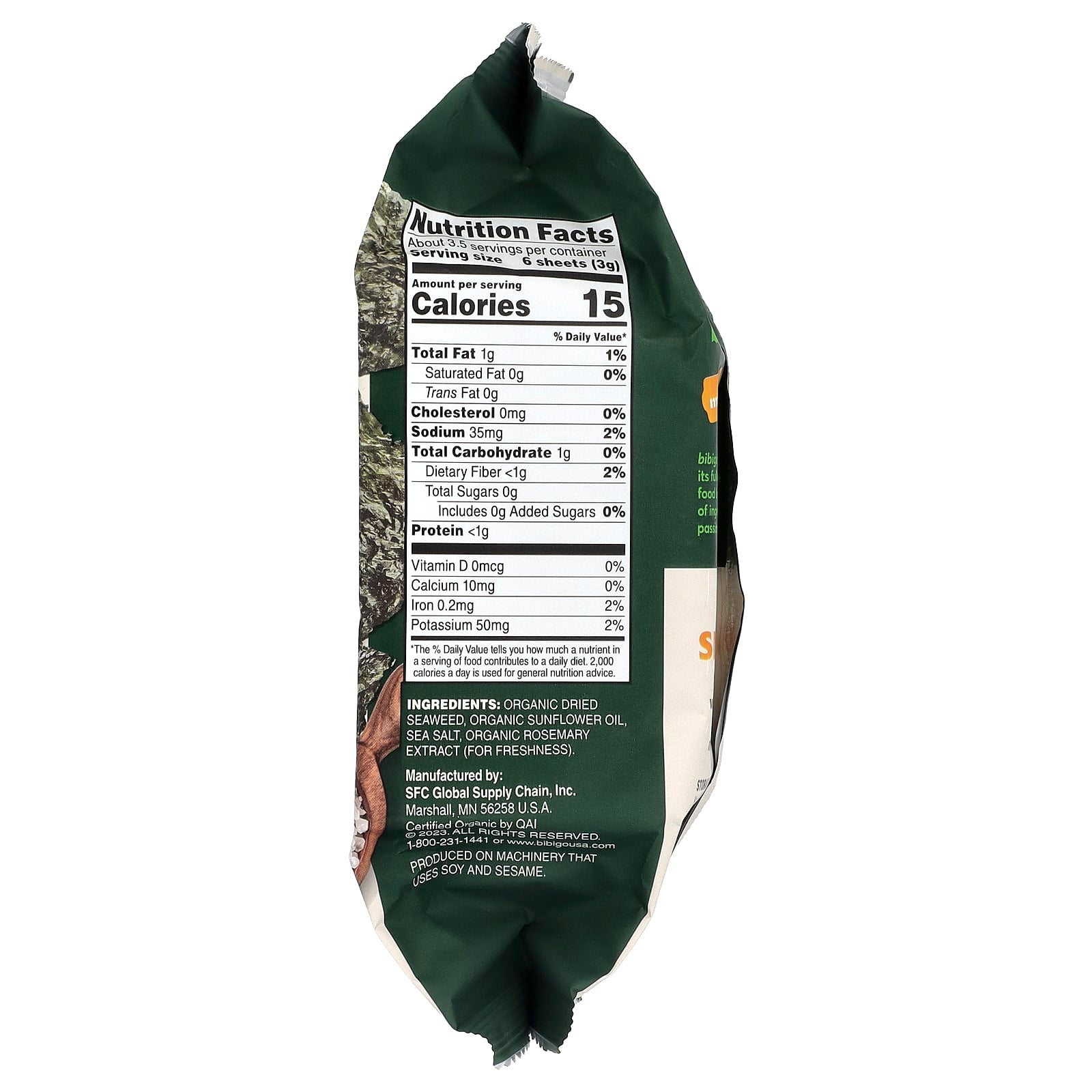 Delicious Bibigo Seaweed Snacks, Organic & Vegan, 0.35 oz - Image 2
