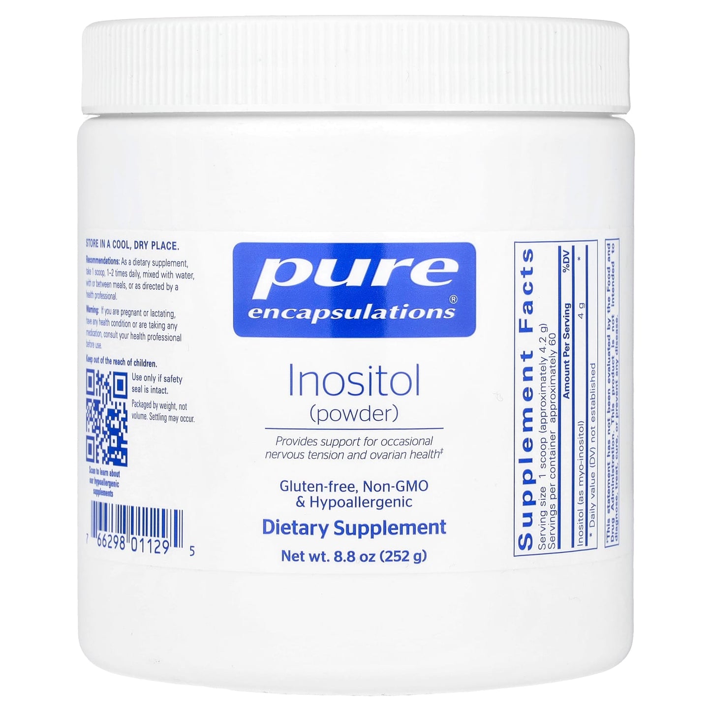 Pure Encapsulations, Inositol Powder, 8.8 oz (252 g) - Image 1