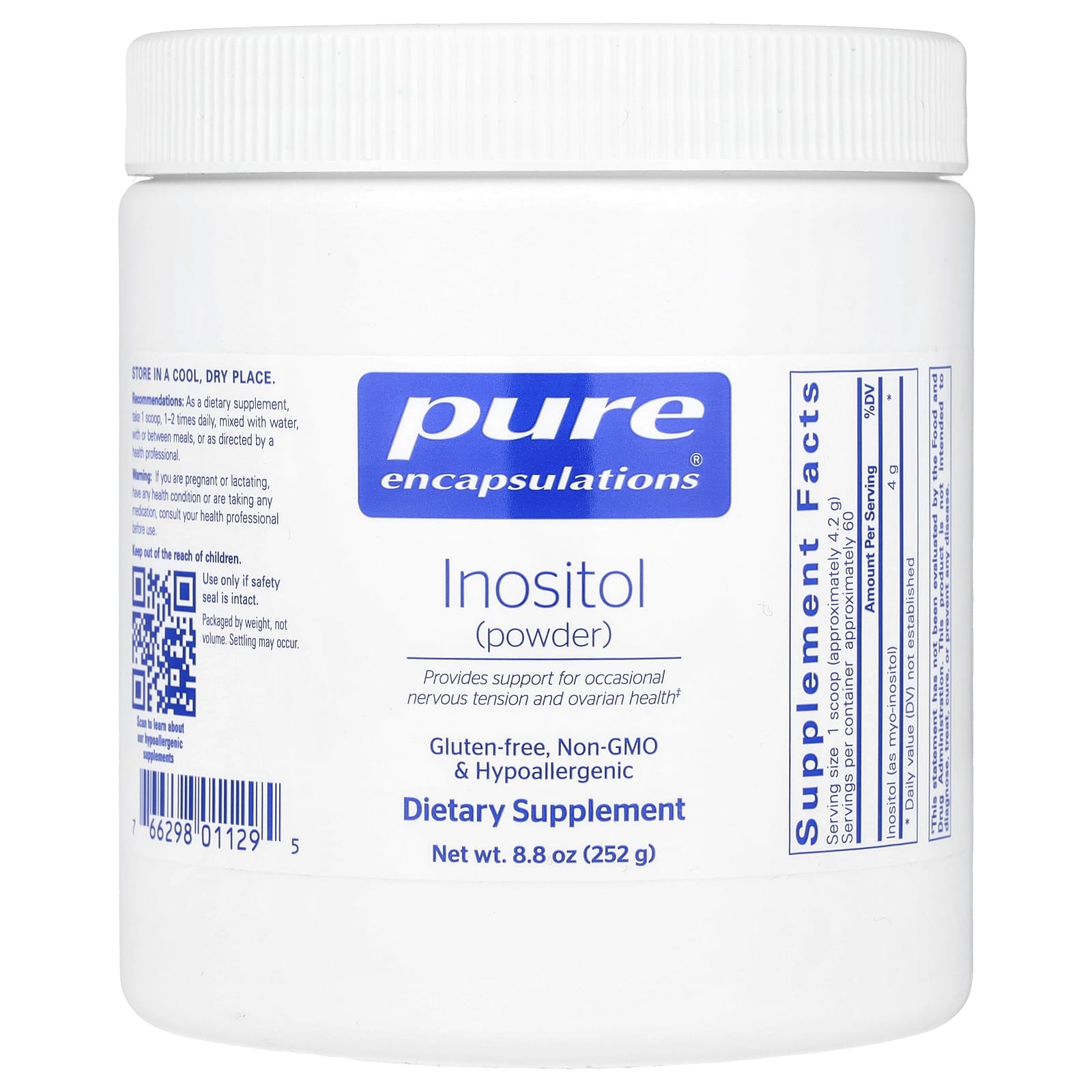 Pure Encapsulations, Inositol Powder, 8.8 oz (252 g) - Image 1