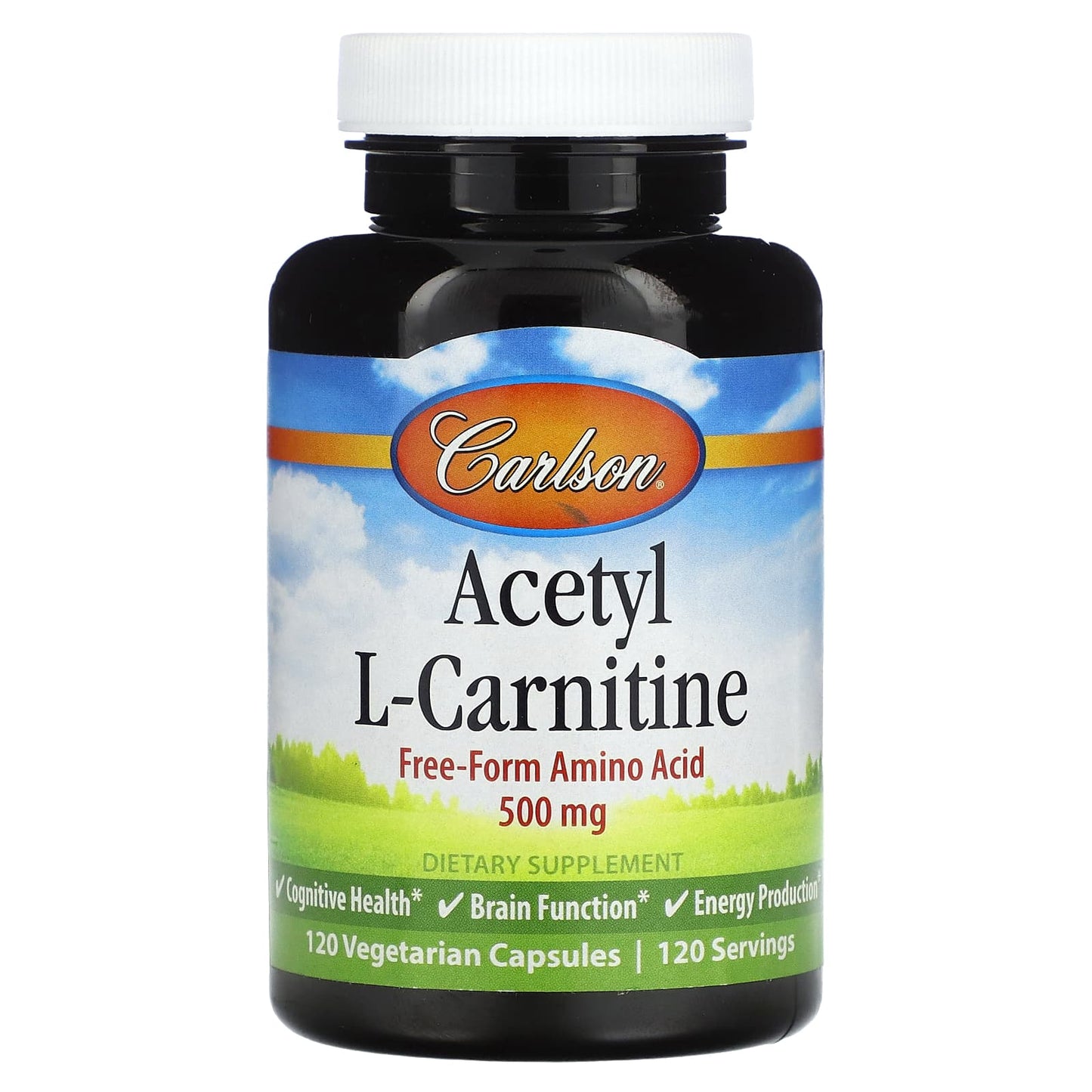 Carlson Acetyl-L-Carnitine Supplement, 500mg, 120 Capsules - Cognitive Health - Image 1