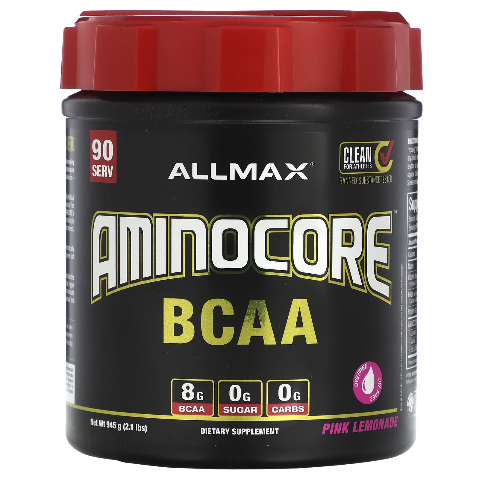 ALLMAX Aminocore BCAA Supplement, 9:6:5 Ratio, Unflavored, 2.1 lbs - Image 1
