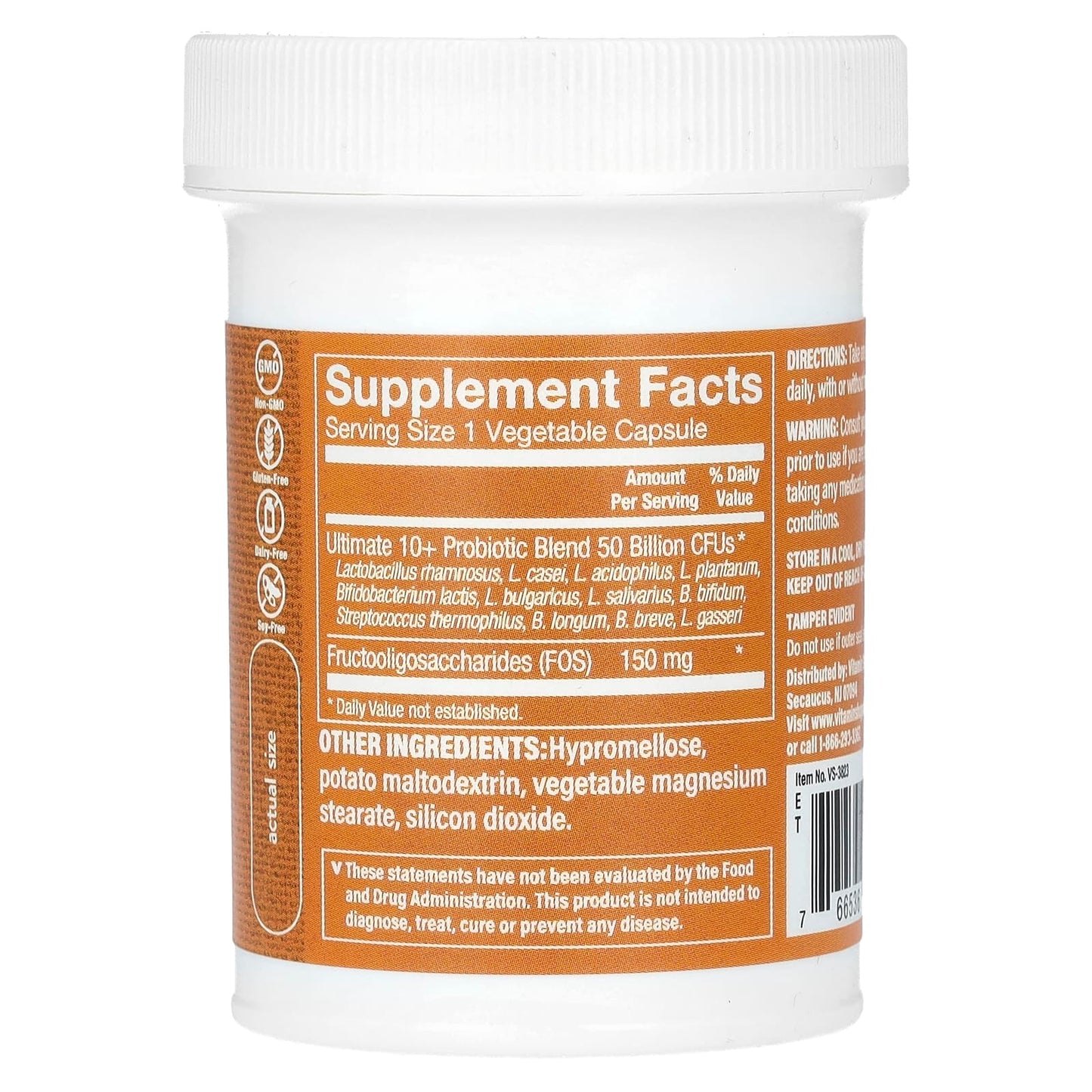 The Vitamin Shoppe, Ultimate 10+ Probiotics, 50 Billion CFU, 60 Vegetable Capsules