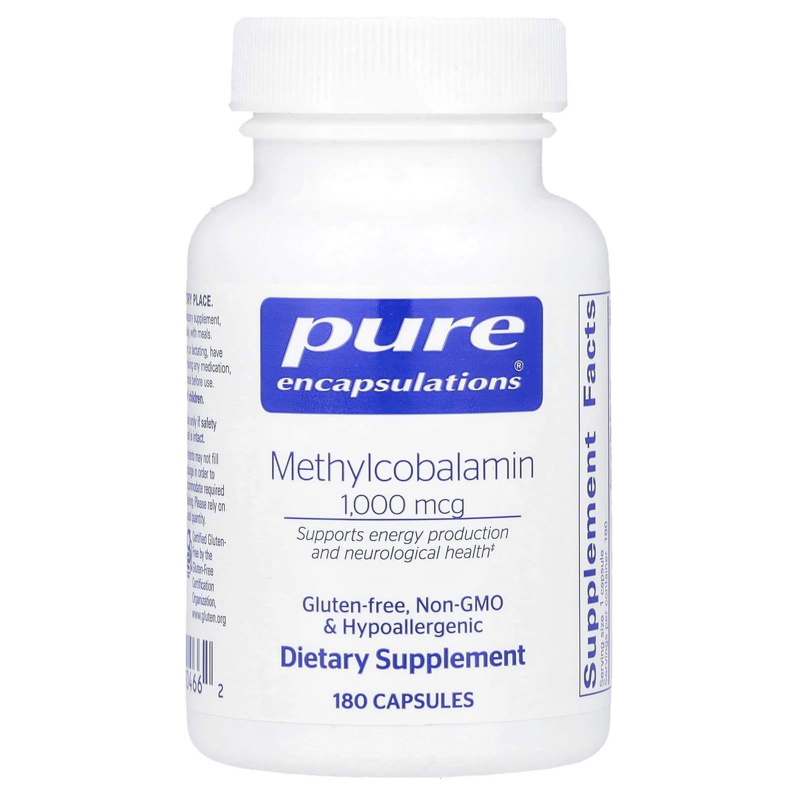 Pure Encapsulations, Methylcobalamin, 1,000 mcg, 180 Capsules - Image 1