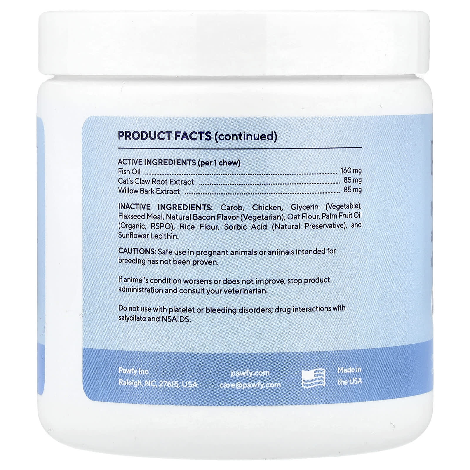 Pawfy, Pain Management, For Dogs, 6 Months+, Bacon, 30 Chews, 4 oz (113 g) - Image 2