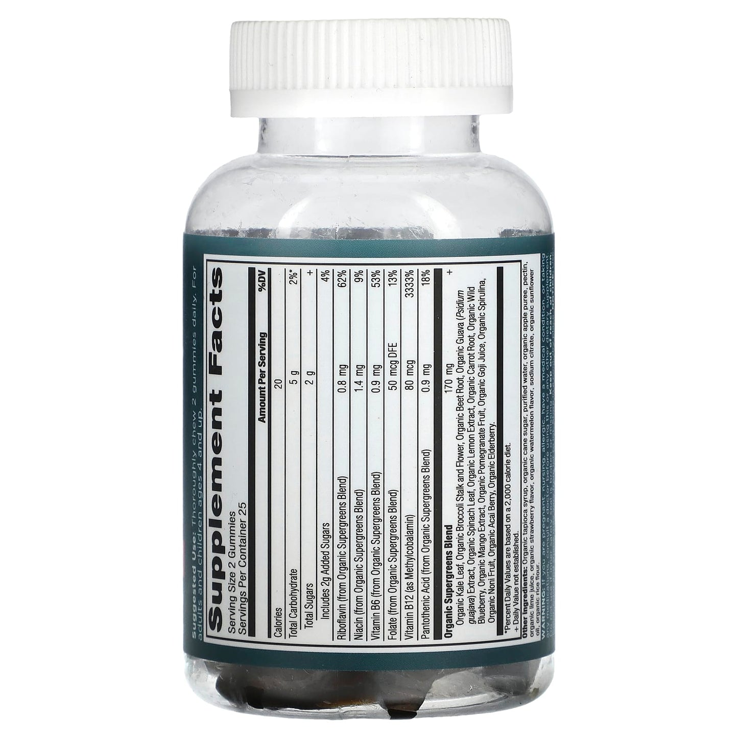 Organic Super Greens Gummies by Ancient Nutrition - USDA Certified - Image 2